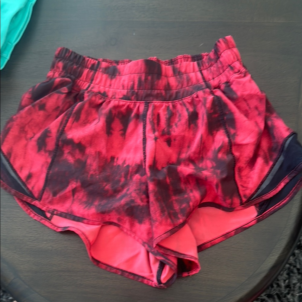 Women's Red Tie-Dye Shorts